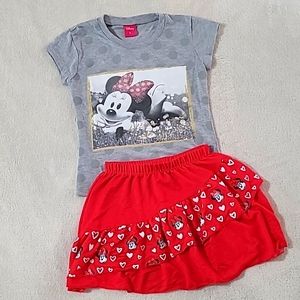 Minnie Mouse shirt & skirt set